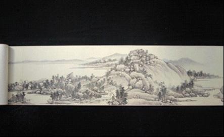 80岁书法泰斗刘艺题字“荣宝斋”高仿《富春山居图》